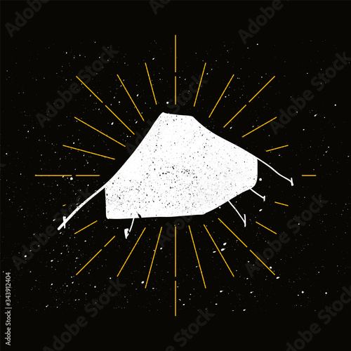 Retro tent silhouette logo