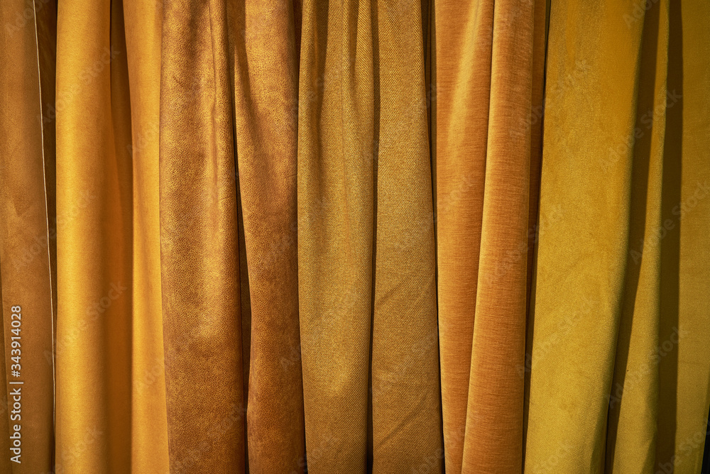 Obraz premium Dense textile and boucle textile which are golden in color. Background, texture
