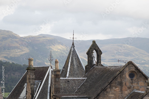Some roofs at Scottish village near the mountain