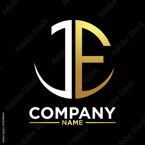 Fotografie JE initials circle logo monogram designs modern templates luxurious