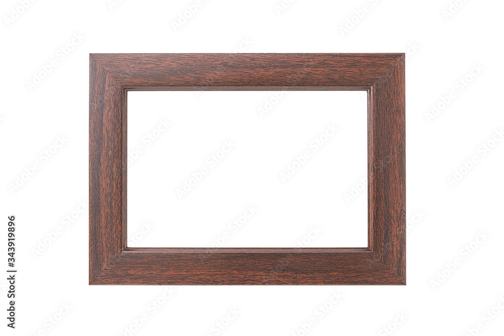 Empty rectangular wooden photo frame Isolated on white. Empty rectangular wooden photo frame Isolated on white.