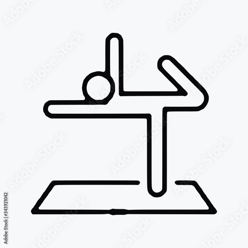Man Yoga line Art single vector icon symbol