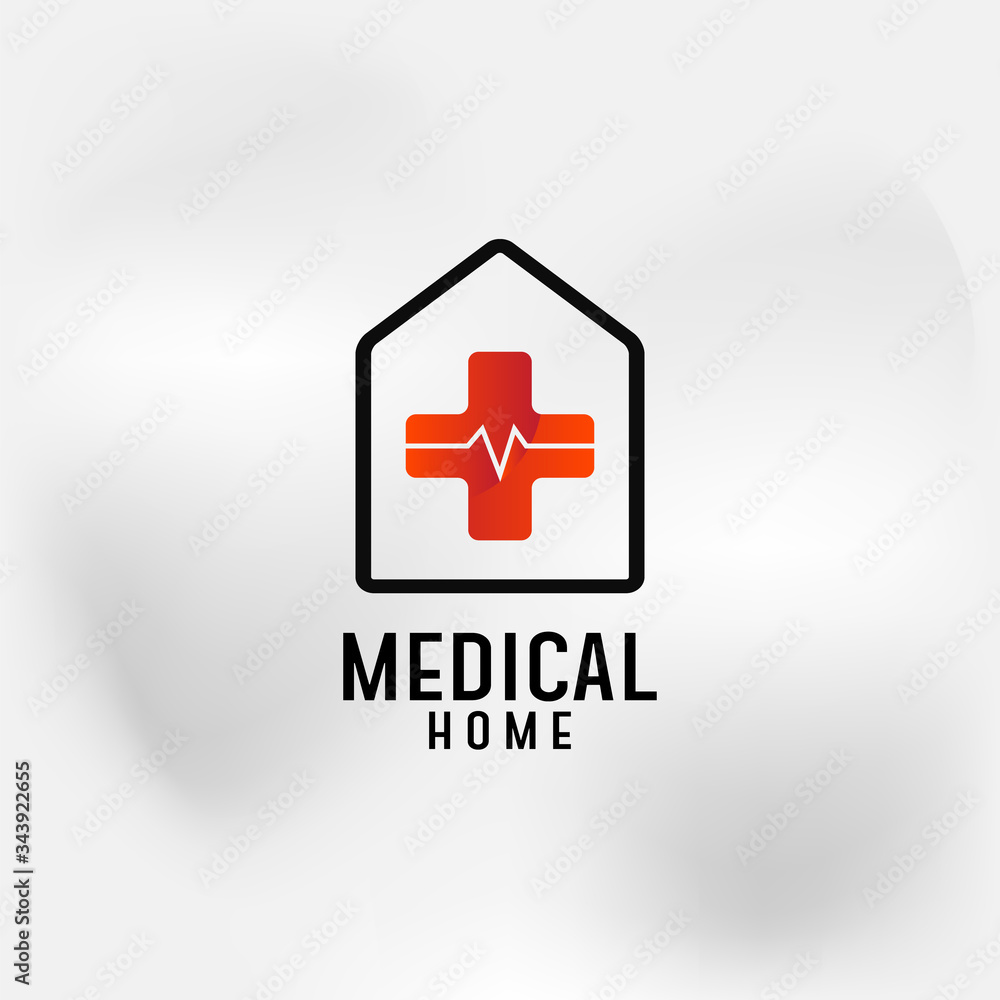 Obraz premium Medical home logo design template for hospital company and medical corporate