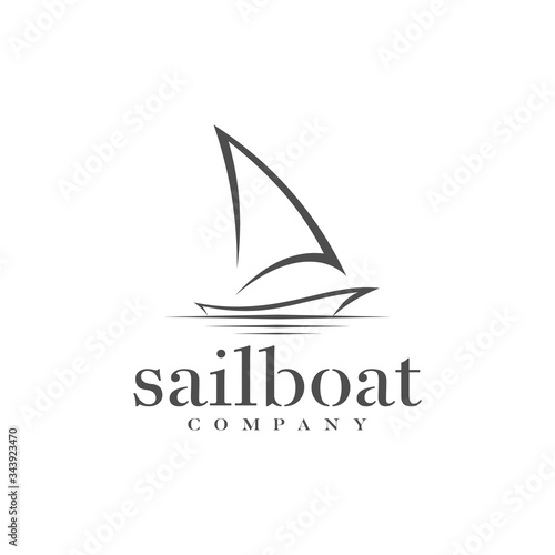 Silhouette of Dhow logo design, Traditional Sailboat from Asia / Africa