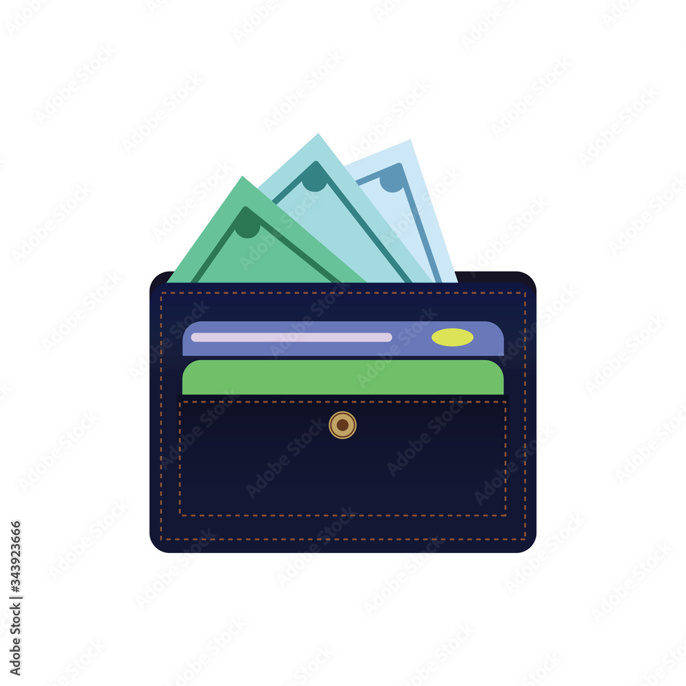 Simple flat wallet icon isolated on white background. Vector illustration Simple flat wallet icon isolated on white background. Vector illustration