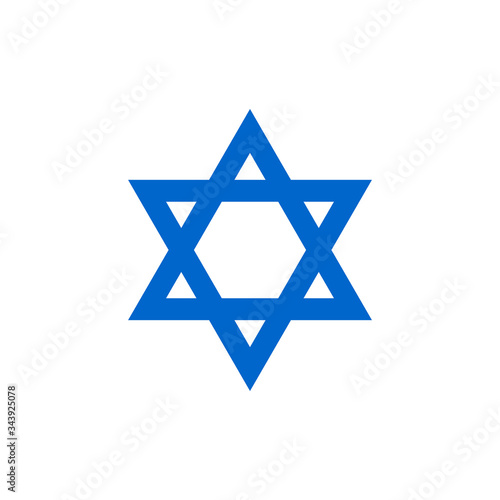 Star of David icon isolated on white background. Judaism sign. Vector illustration