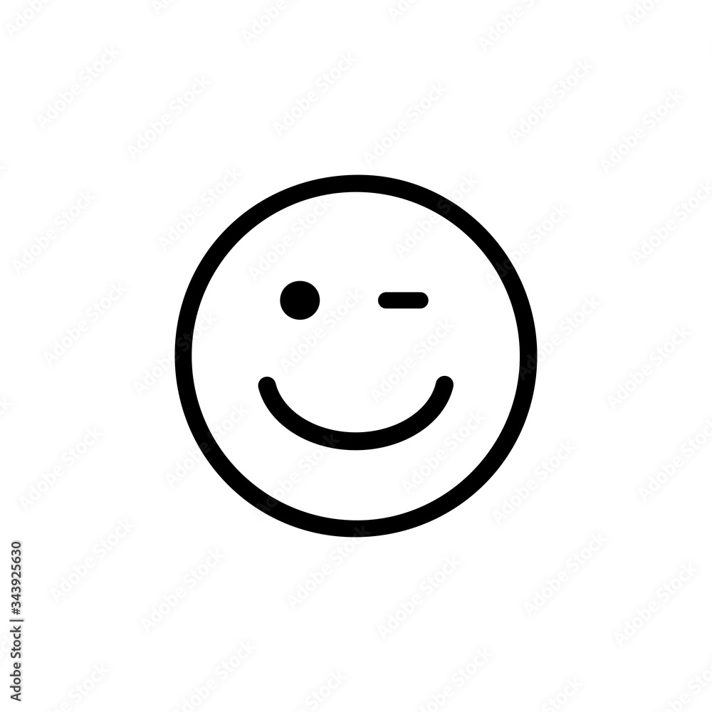 Smile face emoticon icon in trendy flat design Smile face emoticon icon in trendy flat design