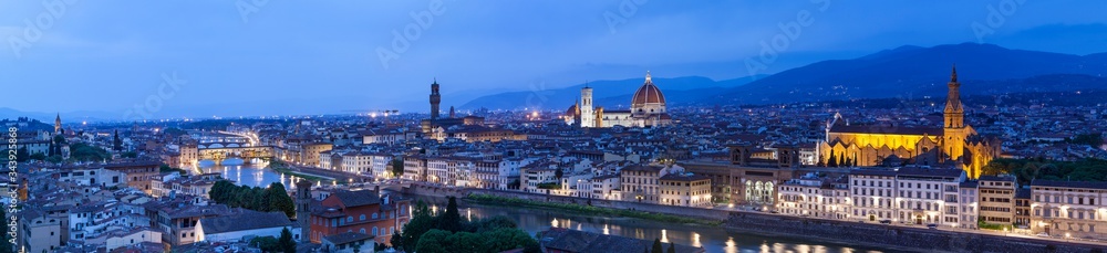 Panoramic image of the city of Florence, Italy.