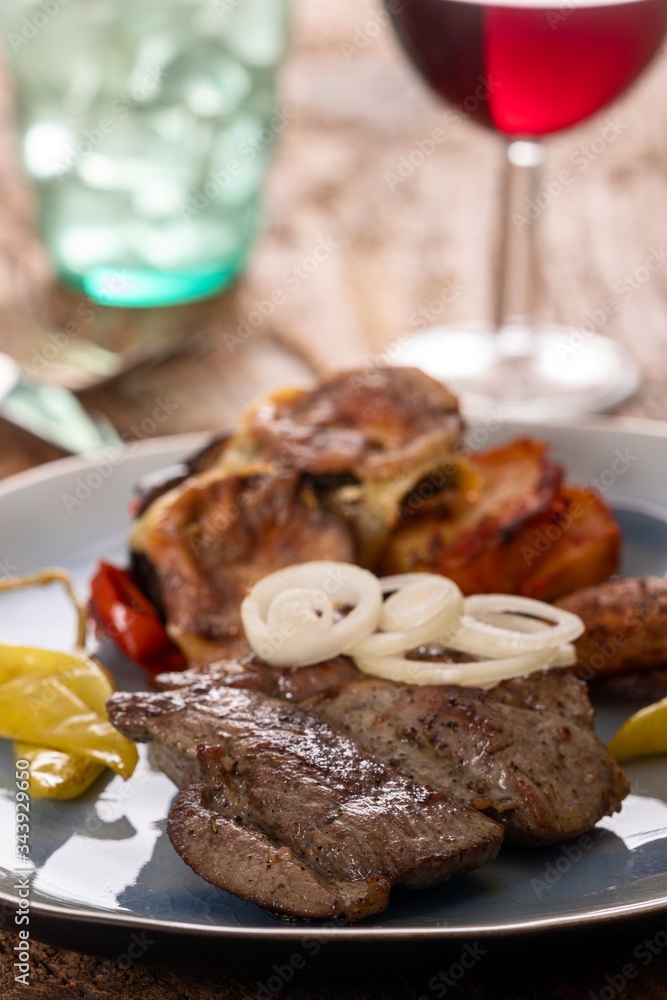 grilled lamb steak on a plate