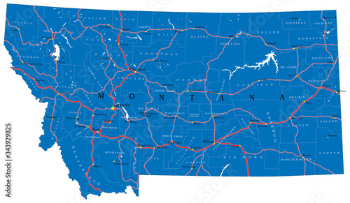 Montana state political map photo