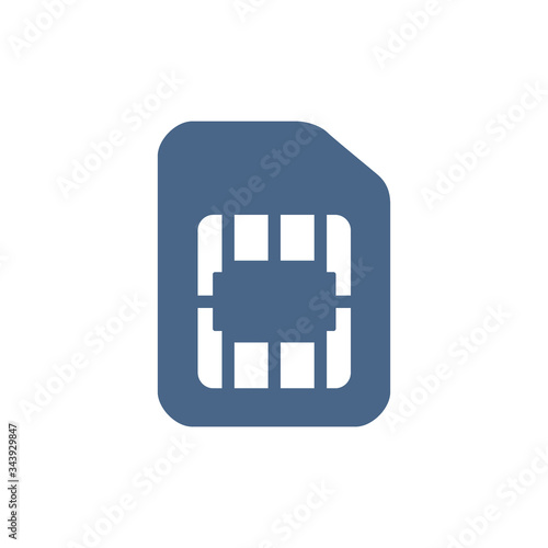 Sim card flat icon. EMV chip, mobile slot symbol