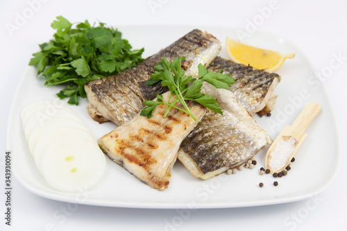 Bild auf Leinwand mullet fresh fish on a cutting board