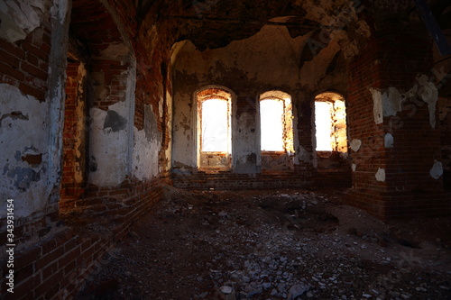 The ruins of an old church inside