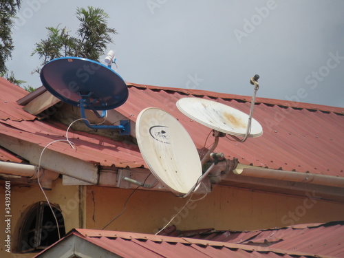 satellite dish on roof