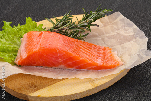 Piece of raw salmon