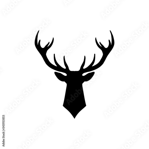Deer head creative design logo isolated on white background