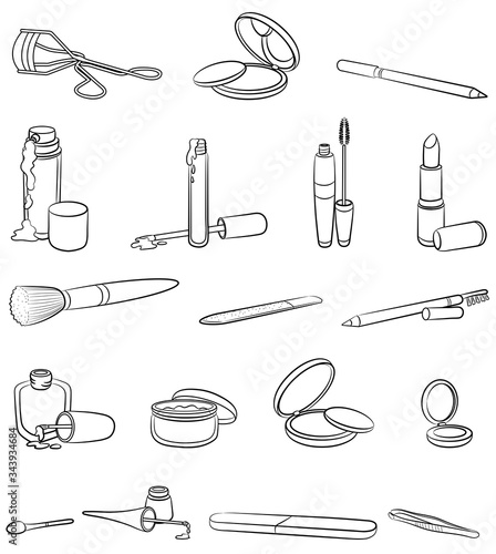Verschiedene Beauty-Produkte - Vektor-Illustration