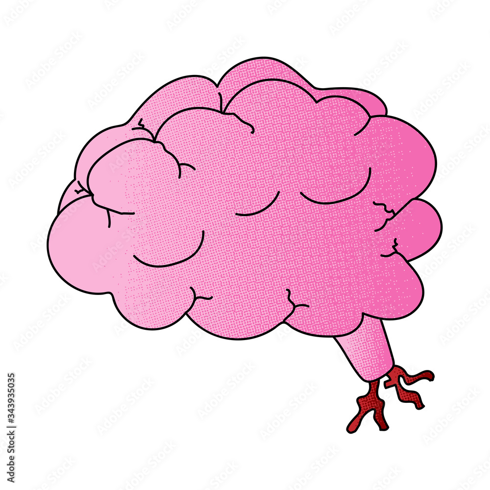 brain vector design. digital hand drawn. halftone texture brain vector design. digital hand drawn. halftone texture