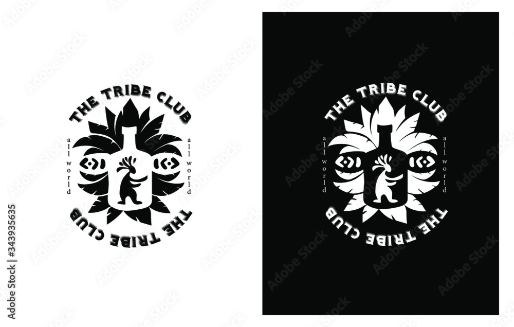 Fototapeta premium manual exclusive beverage production, illustrated logo for the company or club or tribe