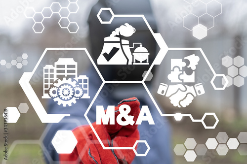 Mergers and Acquisitions Industry Business Cooperation. M&A Industrial Concept. photo