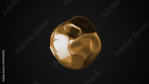wavy chromic gold spherical surface, metamorphosis of amorphous shape, abstract 4K video background photo