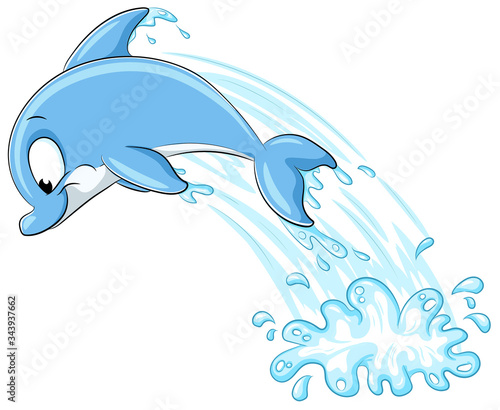 Niedlicher Delfin - Vektor-Illustration