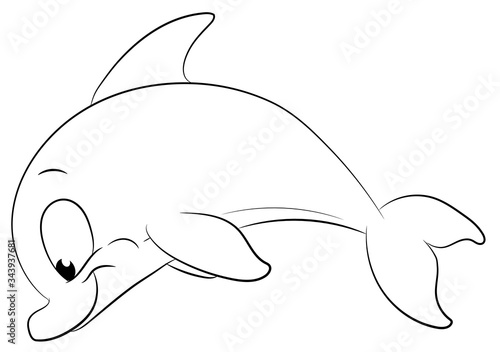 Niedlicher Delfin - Vektor-Illustration