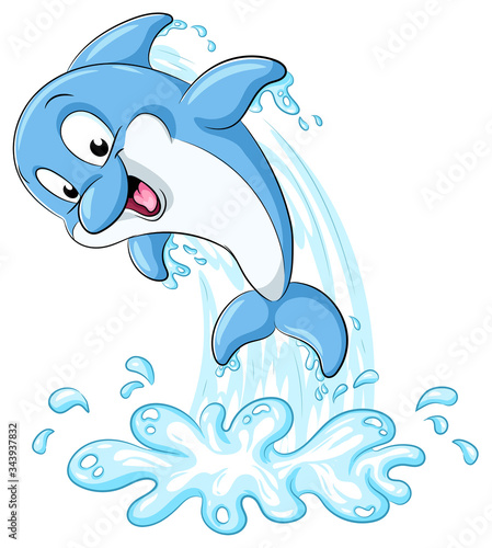 Niedlicher Delfin - Vektor-Illustration