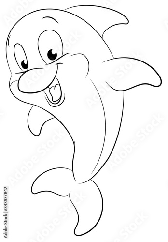 Niedlicher Delfin - Vektor-Illustration