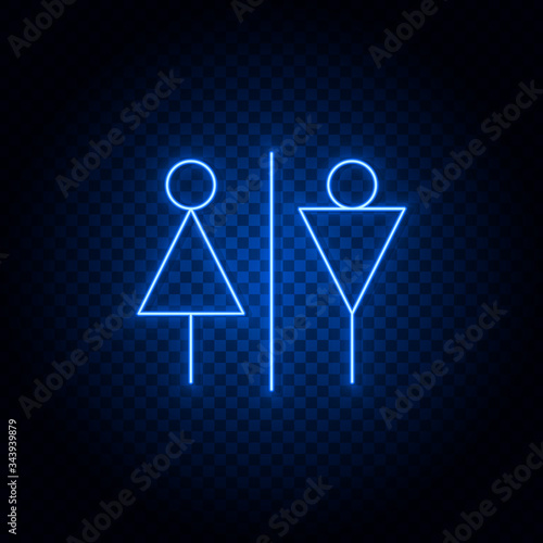 Restroom, airport, sign blue neon vector icon