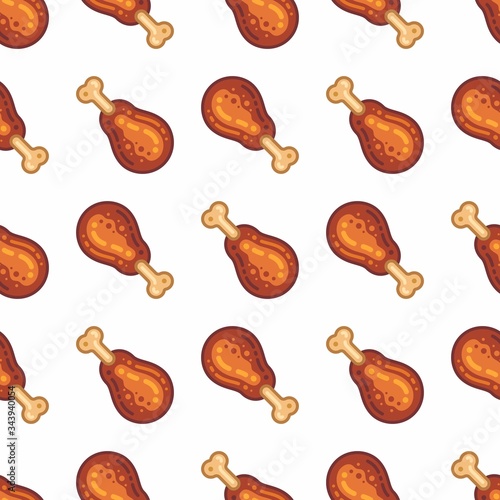 pattern seamless of chicken in style flat, line, modern design. - vector illustration