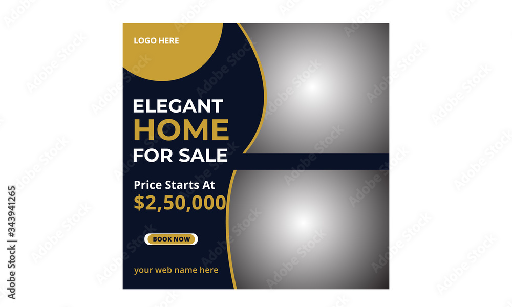 Obraz premium Real estate sale social media banner or square flyer template