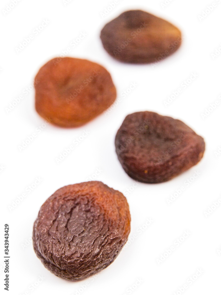 dried apricots on white background dried apricots on white background