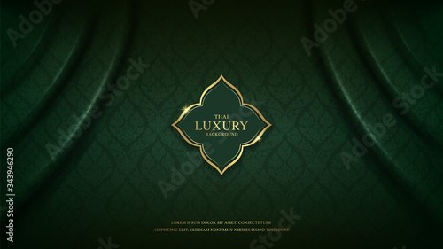 Thai art luxury banner, background pattern decoration for printing, flyers, poster, web, banner, brochure and card concept vector illustration