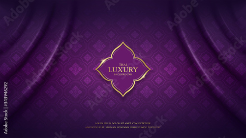 Thai art luxury banner, background pattern decoration for printing, flyers, poster, web, banner, brochure and card concept vector illustration