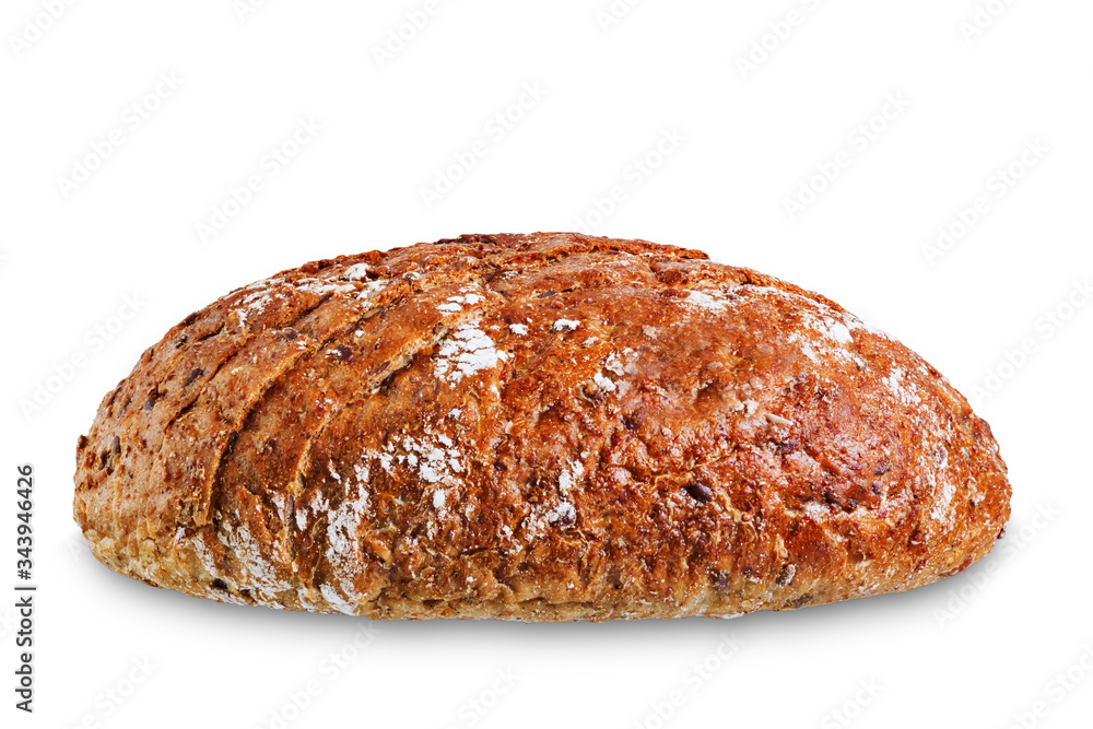 Wholegrain rye bread on a white isolated background Wholegrain rye bread on a white isolated background