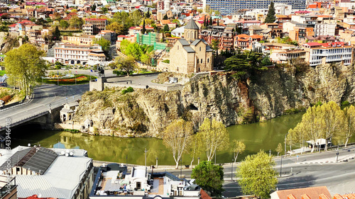 TBILISI, GEORGIA  APRIL 19, 2020:  Beautiful aerial view of the old part of city   in Tbilisi, Georgia © Victoria Key
