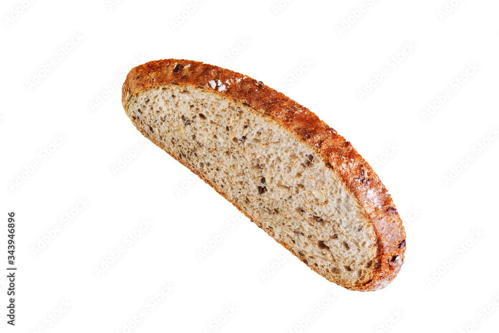Wholegrain rye bread on a white isolated background Wholegrain rye bread on a white isolated background