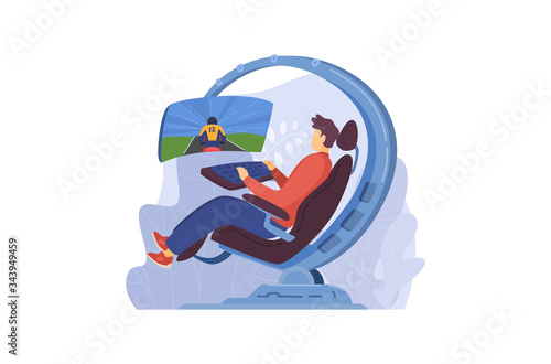 People using modern gadgets, electronic device technology, cartoon character play computer game, vector illustration. Augmented reality, everyday use of devices and gadgets. Payment card concept set © Seahorsevector