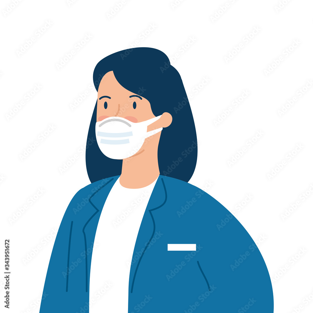 doctor female using face mask isolated icon vector illustration design doctor female using face mask isolated icon vector illustration design