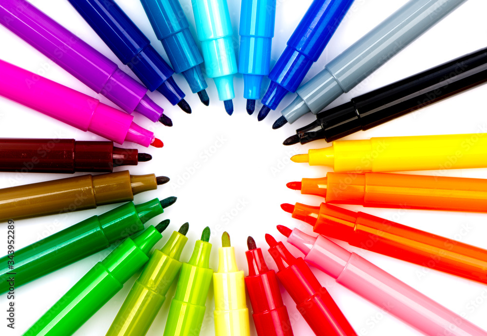 colored pencils on white background colored pencils on white background