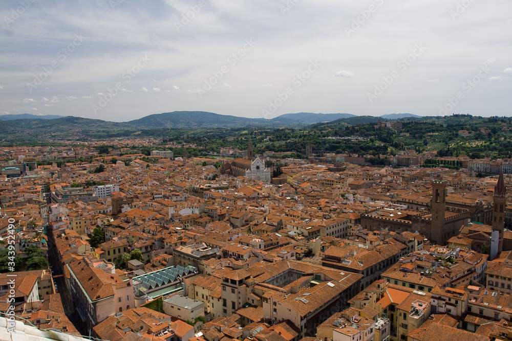 Naklejka premium Panorama miasta - Florencja, Toskania, Wlochy