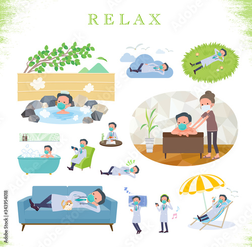 flat type mask Doctor old man_relax