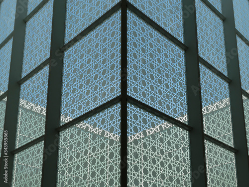 Architectural detail in the courtyard of the Aga Khan Museum, North York, Toronto, Ontario, Canada
