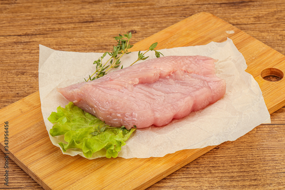 Raw turkey breast steak for cooking Raw turkey breast steak for cooking