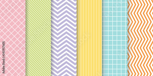 Collection of seamless ornamental vector patterns and swatches.