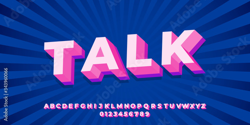 modern pink 3d text effect design