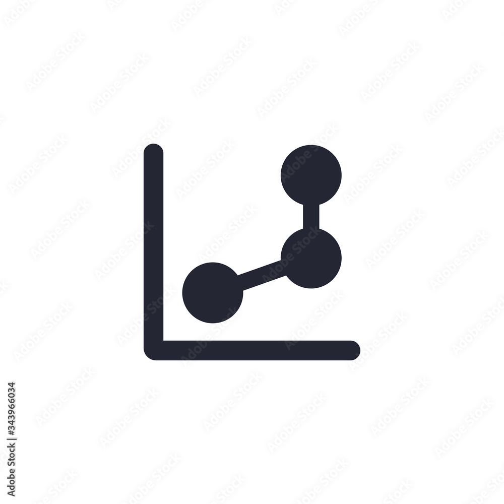 Line graph icon vector Line graph icon vector