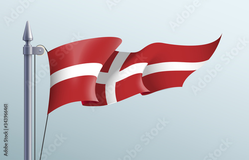 Sovereign Military Order of Malta flag state symbol national banner. Greeting card National Independence Day Sovereign Military Hospitaller Order. Illustration banner with realistic state flag of SMOM