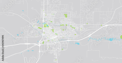 Urban vector city map of Cheyenne, USA. Wyoming state capital photo